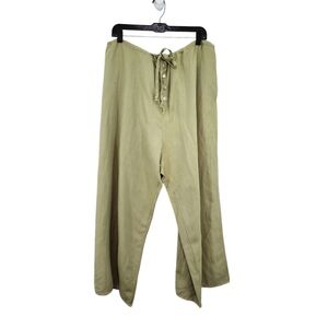 J. Morgan Puett Women's  Silk Linen Blend Button Fly Wide Leg Pants - M/L